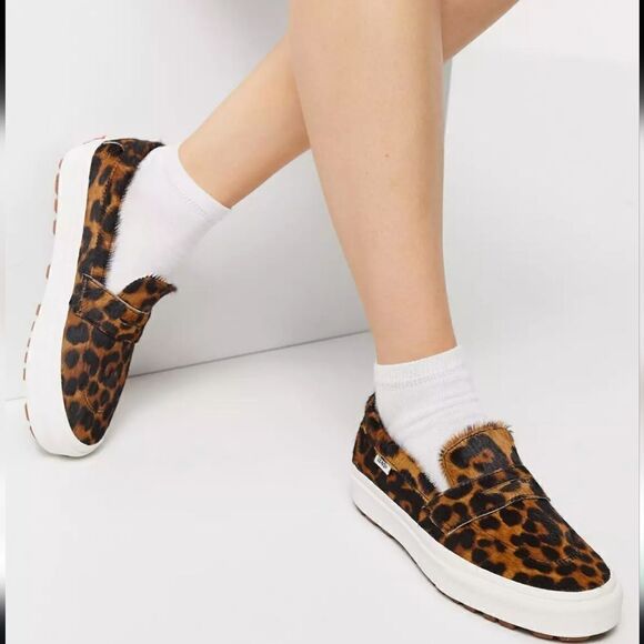 Vans Vault Style 53 Faux Calf Hair Animal / Snow White Leopard Cheetah Women 6 - Picture 1 of 17
